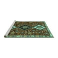 thumbnail image 2 of Ahgly Company Machine Washable Indoor Rectangle Persian Turquoise Blue Traditional Area Rugs, 3' x 5', 2 of 4