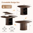 thumbnail image 2 of AFO 3 Pieces Extendable Dining Table Set for 2, 47″- 63″ Round to Oval Wood Kitchen Table with 2 Upholstered Chairs, Space-Saving Drop Leaf Kitchen Table for Small Spaces, Walnut, 2 of 13