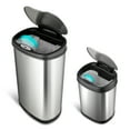 thumbnail image 5 of Nine Stars Automatic Kitchen Trash Can Combo, 13 Gallon + 3 Gallon Stainless Steel, Motion Sensor Hands-Free Soft-Close Lid Garbage Bin, Silver, 5 of 11