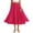 Hot Pink A, variant on 21 Colors Flax Skirt for Women Summer Plus Size Flowy Large Hem Elastic Waist Breathable Lightweight Soft Casaul Pleated Midi Skirts Blue