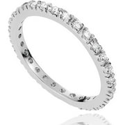 Alexandria Collection CZ April Birthstone Sterling Silver Eternity Band