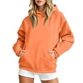 thumbnail image 6 of Garbnen Womans Hoodie Fleece Lined Long Sleeve Pullover Shirts for Women Oversized Fall Winter Warm Trendy Sweatshirt for Women with Pocket Orange M, 6 of 7