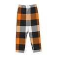 thumbnail image 4 of Haiem Orange Plaid Women's Pajama Pants Ultra Lightweight Pjs Bottoms Sleepwear Bottom Pants With Pocket Drawstring-Medium, 4 of 9