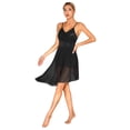 thumbnail image 3 of YONGHS Women Lyrical Dance Dress Modern Contemporary Dance Costume Sequins Mesh High Low Skirt Black L, 3 of 7