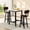 White - Square, variant on MIERES Dining Set, 2-Person Kitchen Dining Set, Solid Wood Dining Table with Two Chairs, Square Kitchen Dining Set (3-Piece), Brown