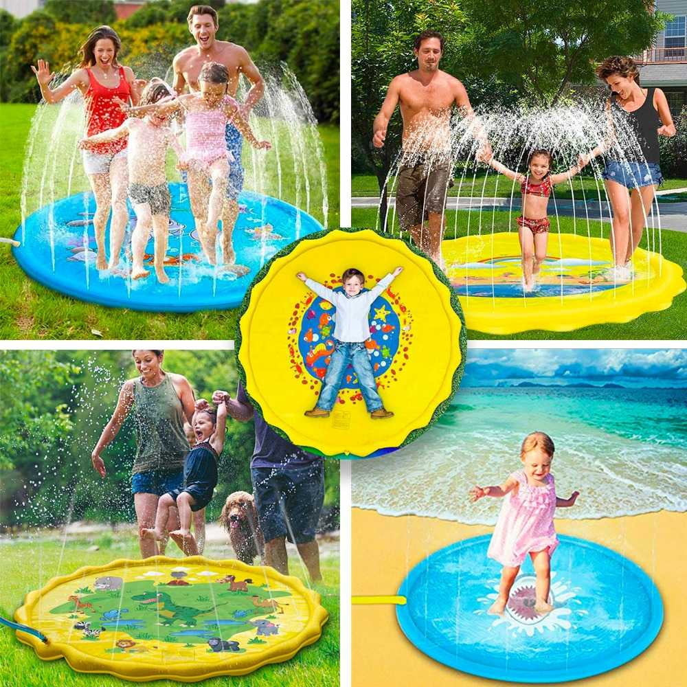Huge 68″ Splash Water Play Mat for Little Kids & Toddlers, Water Sprinkler, Water Inflatable Wading Pool for Summer Fun Outdoor Water Toys for Boys & Girls, Dolphin