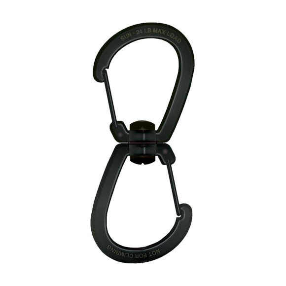 Sun Company HikeHitch 360 - Rotating Double Carabiner | Dual Clip with Smooth 360 Degree Swivel for Hiking, Camping, Backpacking, or Dog Walking