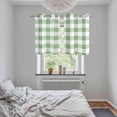thumbnail image 5 of Sage Green Buffalo Plaid Kitchen Curtains Small Short 39 Inch Length, Green White Checkered Farmhouse Grommet Bedroom Living Room Curtains, Light Filtering Cafe Curtain Drapes 2 Panels Set 55''x39'', 5 of 9