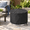 Black-Round 28"Dia x 18"H, variant on Black Rectangular 44"L x 28"W x 24"H Patio Fire Pit Cover for Outdoor Gas Tables