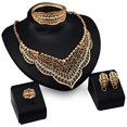 thumbnail image 2 of ATTOE European and American hot Models Simple Wild Wind Alloy Necklace Ear Ring Ear Strands Jewelry Set Four-Piece Wedding Jewelry Set (Color : One Size), 2 of 3