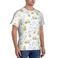 thumbnail image 4 of Yiaed Green Blue Avocado Print Mens Short Sleeve Tight Fit T-Shirt, Crewneck Casual Tee-Small, 4 of 5