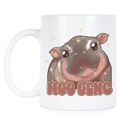 Cute Moo Deng Baby Hippo Mug Funny Animal Coffee Cup Trending Gift