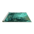 thumbnail image 2 of Ahgly Company Machine Washable Indoor Rectangle Oriental Turquoise Blue Industrial Area Rugs, 8' x 12', 2 of 4