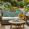 thumbnail image 5 of Green Boho Outdoor Pillow Covers 26x26 Inch Throw Pillow Covers Set of 2 Waterproof Decorative Pillow Cases Shabby Vintage Ethnic Abstract Floral Art Cushion Covers for Patio Furniture Garden Couch, 5 of 8