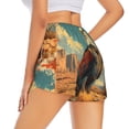 thumbnail image 3 of Bixox Women's Western Desert Cactus Bald Eagle pattern 2 in 1 Running Shorts - Lightweight Athletic Workout Gym Yoga Shorts Liner with Pockets - Large, 3 of 5
