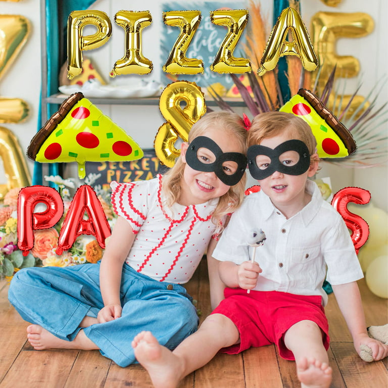 Pizza and Pajamas Party Decorations, Pizza & Pajamas Foil Balloons