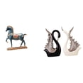 thumbnail image 1 of Escultura De Cerámica De Cisne Equino Elegante, Adorno De Escritorio, Decoración Feng Shui, Figura De Caballo De Pie, Estantería Para Sala De Estar, Estatua De Aniversario., 1 of 8