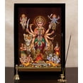 thumbnail image 6 of IBA Indianbeautifulart Goddess Durga With Kaali & Saraswati Picture Frame Religious Poster Black Wall Frame Deity Photo Frame Wall Decor&nbsp;For Home/ Office/ Temple-6 x 8 Inches, 6 of 7