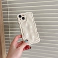 thumbnail image 2 of Case for iPhone 11,Cute 3D Solid Color Meteorite Bubble Water Ripple Curly Wavy Frame Case,Soft TPU Shockproof Case for iPhone 11 Phone Case 6.1 Inch,Cream White, 2 of 12