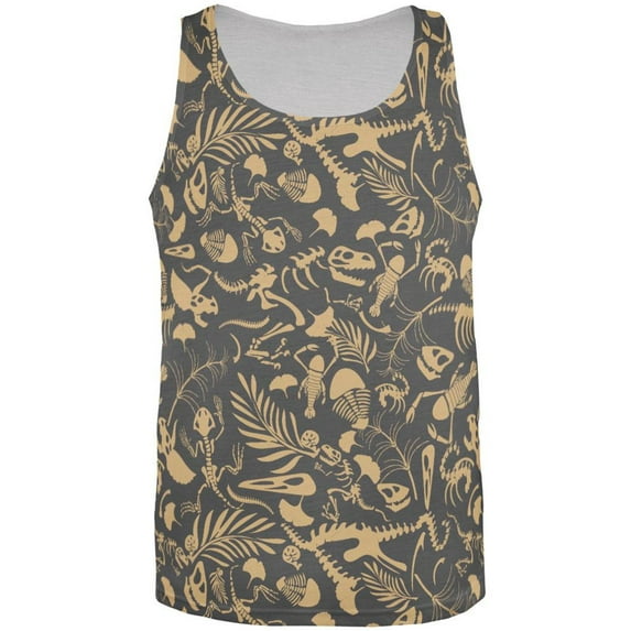 Dinosaur Fossil All Over Adult Tank Top - X-Large
