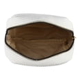 thumbnail image 4 of Women Portable Solid Color Cosmetic Bag for Vacation Camping Gym Travel White Corduroy, 4 of 4