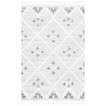SAFAVIEH Moroccan Tassel Caelestinus Diamond Shag Area Rug, Beige/Ivory, 5'3" x 7'6"