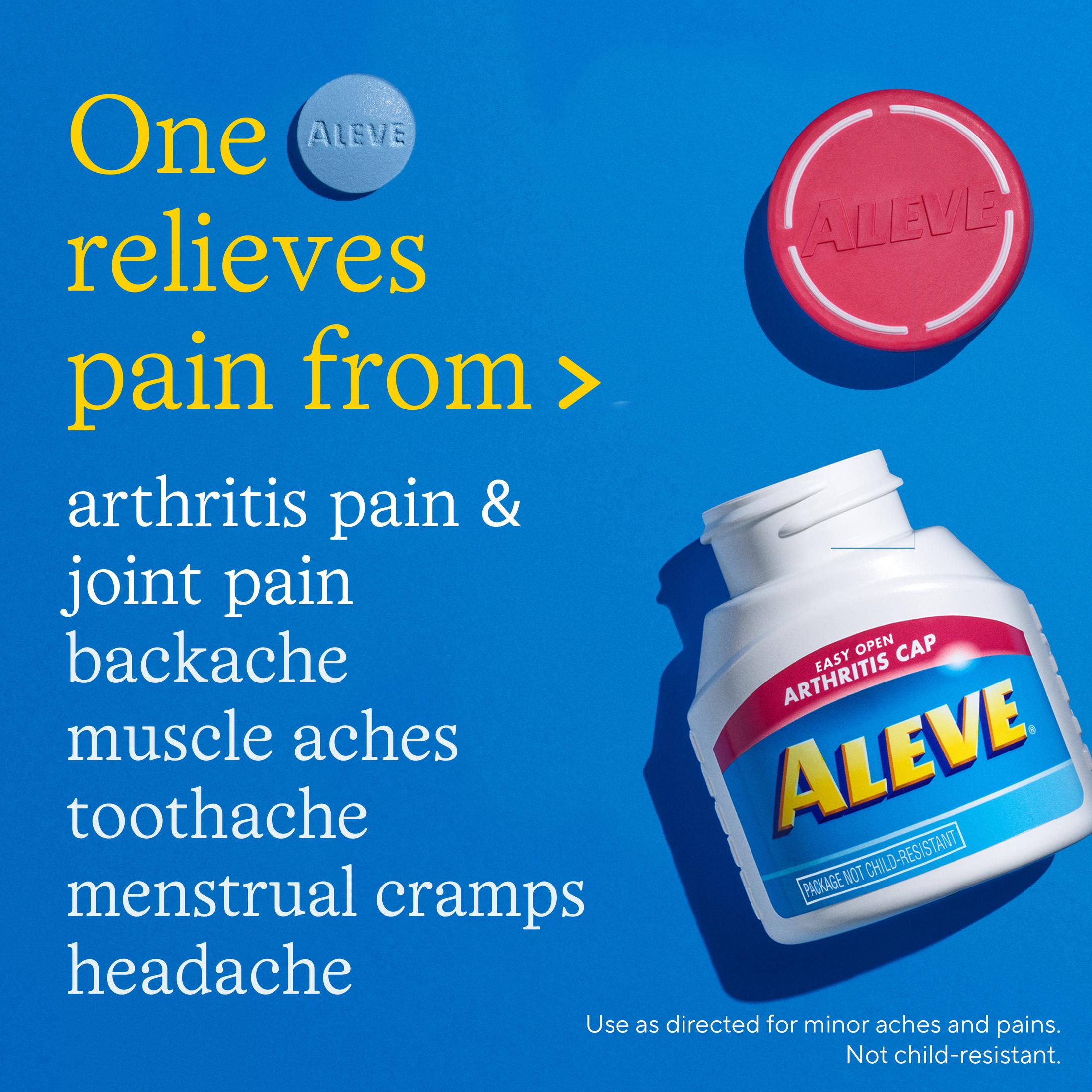 Aleve Tablets Easy Open Arthritis Cap Naproxen Sodium Pain Reliever, 200 Count - image 5 of 14