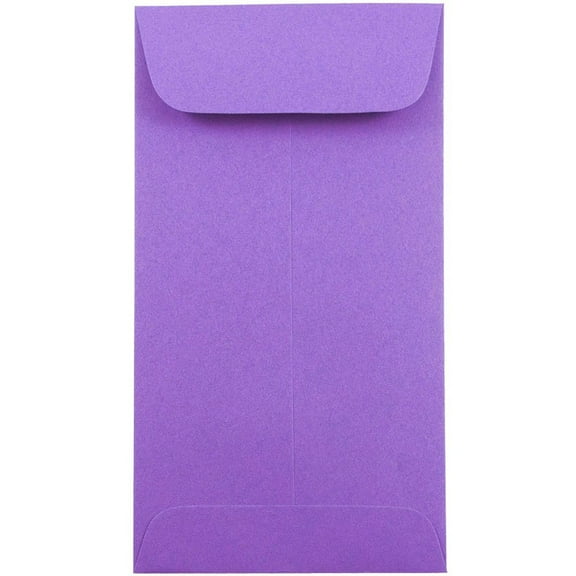 JAM Paper No. 7 Coin Envelopes, 3 1/2 x 6 1/2, Violet Purple, 500/Box