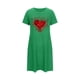 thumbnail image 4 of Camisón corto de moda para mujer, vestido de largo medio con estampado, camisón corto extragrande de moda con estampado en el pecho, camisón de manga corta, blusa para mujer, 4 of 6