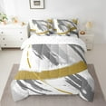 thumbnail image 2 of Grey Beige Gray Twin Comforter Set 7-Piece Brush Strokes Oil Painting Bedding Comforter Sets, Gradient Abstract Vintage Bed in a Bag Ombre Graffiti Bedding Set, Modern Bed Sheets Set, 2 of 4