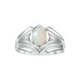 thumbnail image 1 of RYLOS Men's Rings Sterling Silver Rings Classic Designer Style 9X7MM Oval Gemstone & Diamond Ring Opal October Birthstone Rings For Men Size 13, 1 of 7