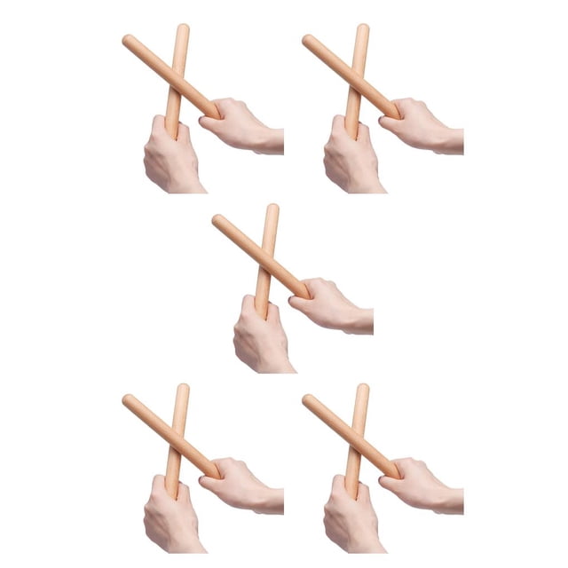 Vogacara 1 par de baquetas de madera, instrumento de percusión, baquetas de portátiles, herramientas de acompañamiento para niños pequeños, No.1 5piezas Vogacara CBP230795