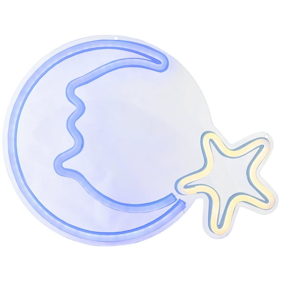 15" LED Neon Style Moon and Star Wall Sign