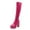 Hot Pink, variant on BONIXOOM Boots For Women High Heel Rubber Slip-On Over-the-Knee Winter Black