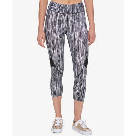 TOMMY HILFIGER $59 Womens New 1421 Black Printed Active Wear Leggings S B+B