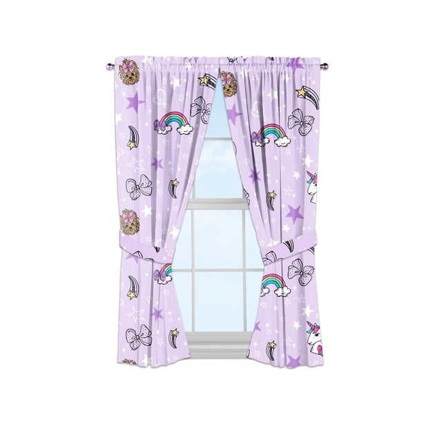 Jojo Siwa Éclat Brillance 100% Polyester Rideaux Opaque pour la Chambre, Lot de 2