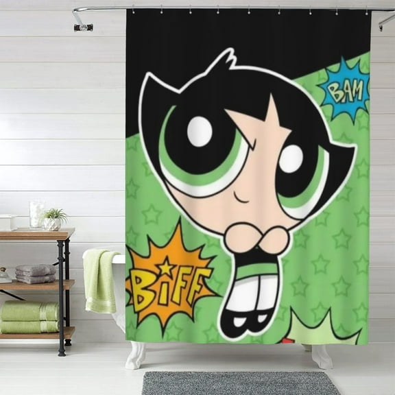 The Powerpuff Girls Shower Curtain Waterproof Fabric Cloth Shower Curtains Washable Bathroom Decoration Bath Curtains Iron