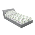 thumbnail image 3 of Leaves Bedding Set with Sheet & Covers, Watercolor Style Foliage Composition Woodland Elements from Spring Season, Printed Bedroom Decor 2 Shams, 4 Sizes, Lilac Green and Brown, by Ambesonne, 3 of 3
