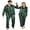 Black and Green Plaid, variant on Couples Matching Pajamas Silk Long Sleeve Sleepwear Satin Soft Button Down Loungewear Pjs Set