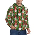 thumbnail image 2 of Pofeuu Santa Claus And Gnomes Print Mens Casual Hooded Collar Drawstring Hoodies Pullover Sweatshirts Casual Long Sleeve Shirts-Large, 2 of 7