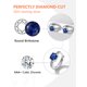thumbnail image 5 of Pendientes de aro de plata de ley con piedras natales Silvora para mujer. Diamantes creados. Delicada joya de regalo para cumpleaños o Navidad, 5 of 8