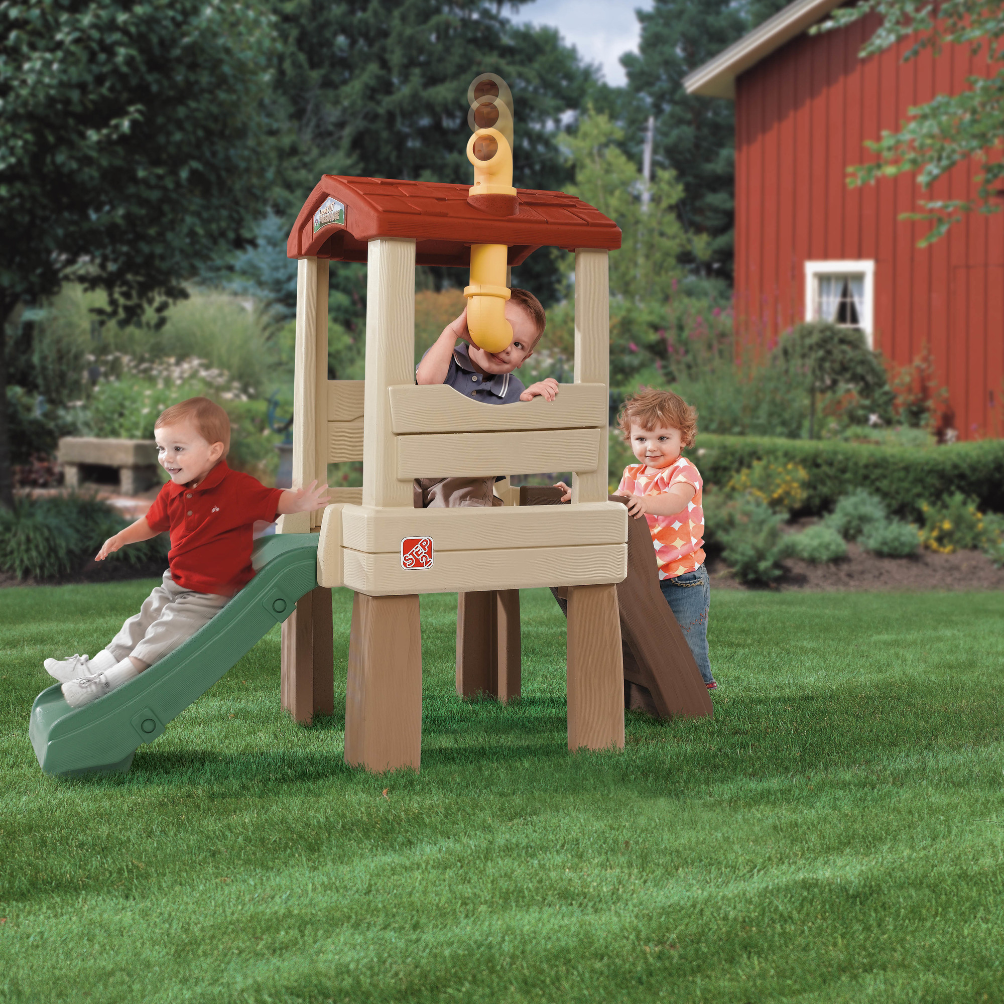 Step2 Naturally Playful Lookout Treehouse Toddler Climber with Slide - image 2 of 5