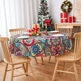 thumbnail image 4 of Boho Round Tablecloth 70 Inch Boho Circle Pattern Table Cloth - Polyester Colorful Bohemian Style Seasonal Round Table Cover Washable Waterproof for Party Picnic Kitchen Dining Indoor Outdoor Décor, 4 of 8