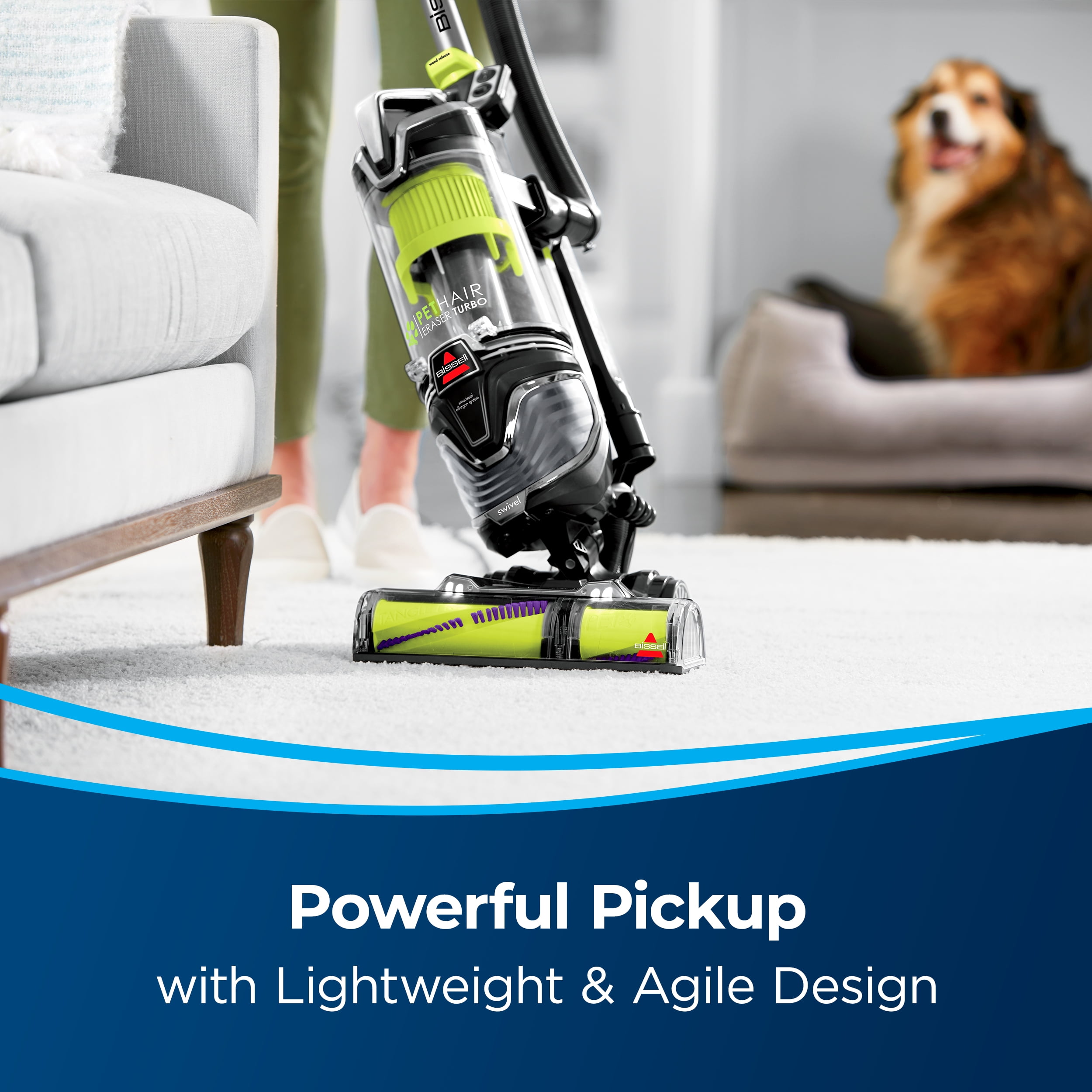 BISSELL Pet Hair Eraser Turbo Bagless Upright Vacuum, 2475 - 2