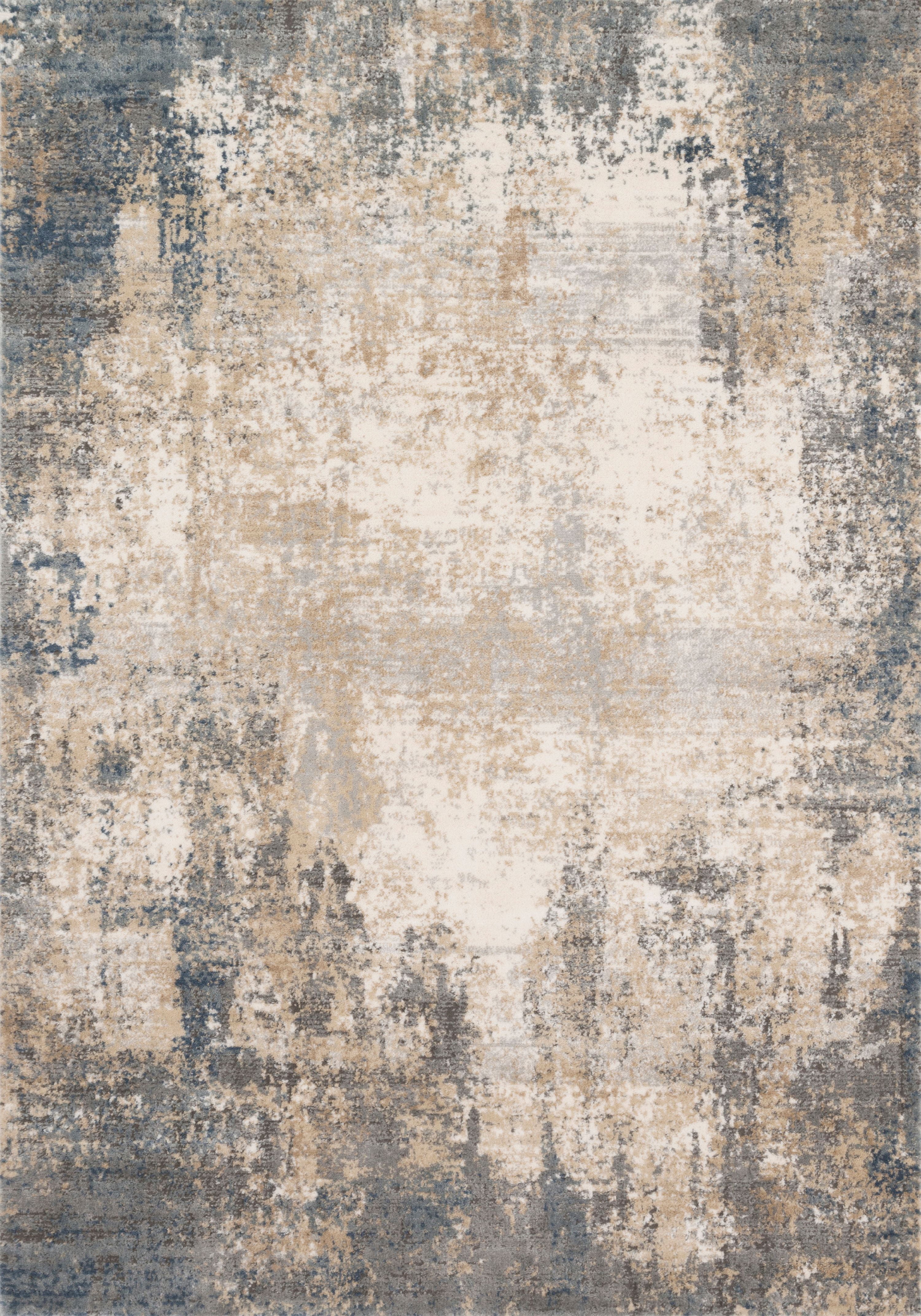 Photo 1 of Loloi II Teagan Abstract Ivory / Mist Area Rug 7 X 10FT