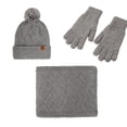 thumbnail image 5 of FYEGRE Winter Warm Knitted Scarf Hat Set Thermal Lined for Outdoor Riding and Cold Weather Grey One Size, 5 of 5