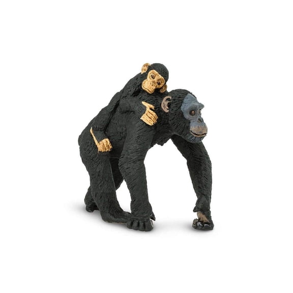 Safari Ltd. Chimpanzee with Baby Toy - 3.2 Inch Wildlife Figure for Kids