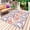 Pink Red Light Purple, variant on Coral Coastal Outdoor Rug 4x6 Ft - Reversible Patio Rug Outdoor Camping Rugs, Ocean Summer Beach Sea Washable Indoor Outdoor Area Rugs, Non-Slip Outdoor Carpet Runner for Deck/Porch