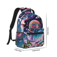 thumbnail image 2 of Yiaed Colorful Donut Print School Backpack College Backpack Daypacks for Students High School Spacious and Durable Daypack for Work and Travel-One Size, 2 of 6
