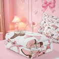 thumbnail image 5 of meiyoeat Pink Ribbon Bows Zipper Twin Comforter Sets with Fitted Sheet and 2 Pillowcases For Girls,Fashion Western Cowgirl Boots Zipper Bedding Set For Kids,Pink Reversible,4-Piece, 5 of 7